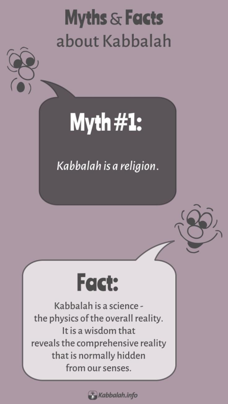 Kabbalah Myths & Facts #1: Myth - Kabbalah Is a Religion. Fact: Kabbalah Is a Science